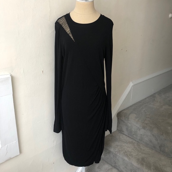 SOLD Elie Tahari Saniya Lace Shoulder Jersey Dress EUC - Picture 3 of 9